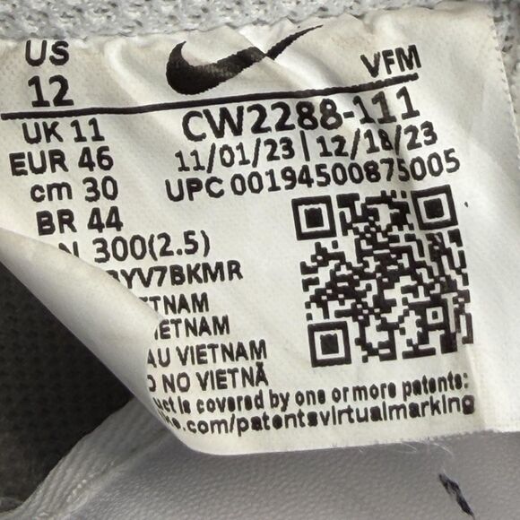 Nike Air Force 1 Low Shoes Mens Size 12 White Leather Low Top CW2288-111 main image 7